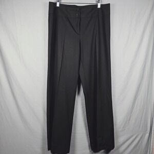 Stile Benetton Women Black Double Button Wide Leg Trouser Pants us 18 EU 48